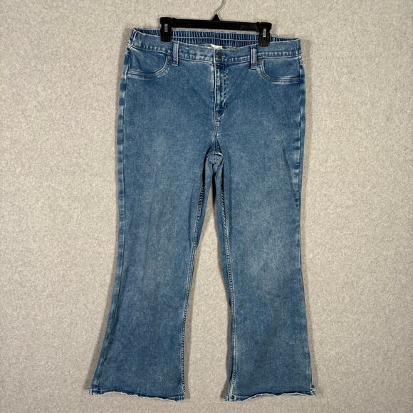 Aerie Bootcut Jeans Womens XL Bareback Acid High Rise Stretch Western‎ 70s Retro - Picture 2 of 15